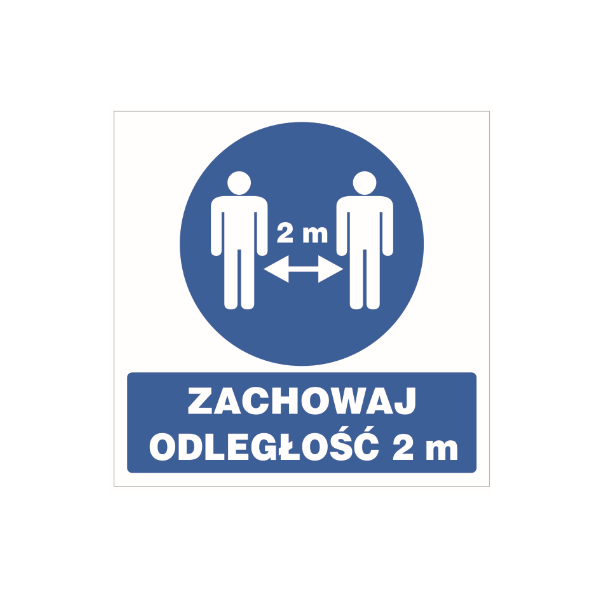 Koronawirus - Zachowaj odległość - naklejka